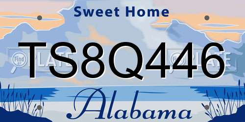 TS8Q446 Alabama License Plate
