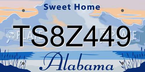 TS8Z449 Alabama License Plate