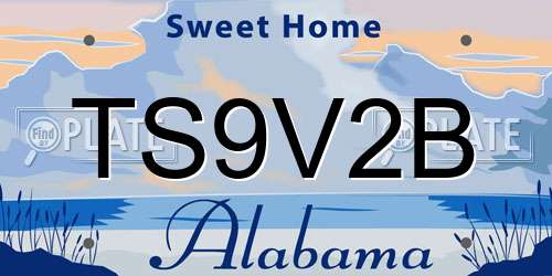 TS9V2B Alabama License Plate