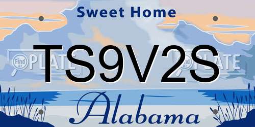 TS9V2S Alabama License Plate