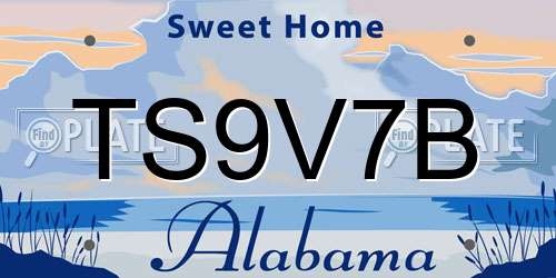 TS9V7B Alabama License Plate