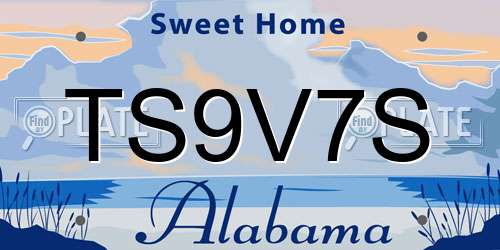 TS9V7S Alabama License Plate