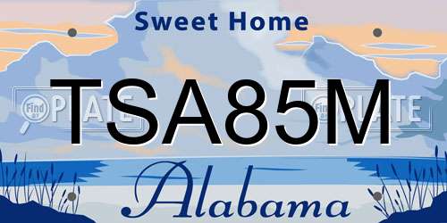 TSA85M Alabama License Plate