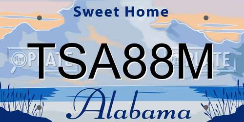 TSA88M Alabama License Plate