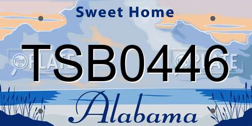 TSB0446 Alabama License Plate