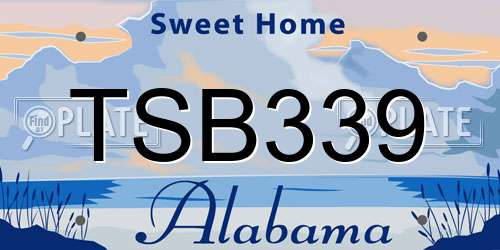 TSB339 Alabama License Plate