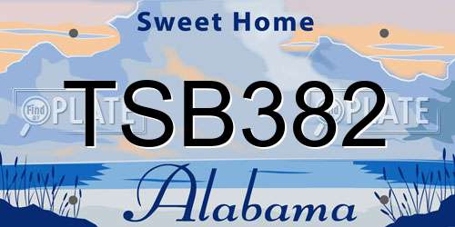 TSB382 Alabama License Plate