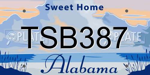 TSB387 Alabama License Plate