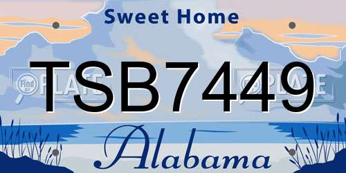 TSB7449 Alabama License Plate