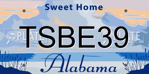 TSBE39 Alabama License Plate