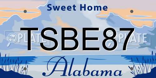 TSBE87 Alabama License Plate