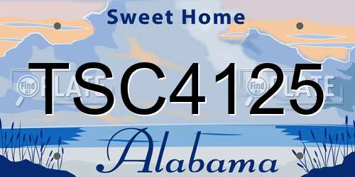 TSC4125 Alabama License Plate