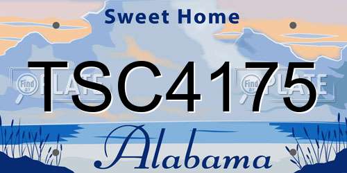 TSC4175 Alabama License Plate