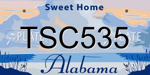 TSC535 Alabama License Plate