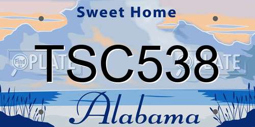 TSC538 Alabama License Plate