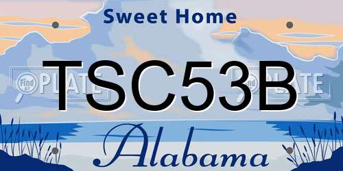 TSC53B Alabama License Plate
