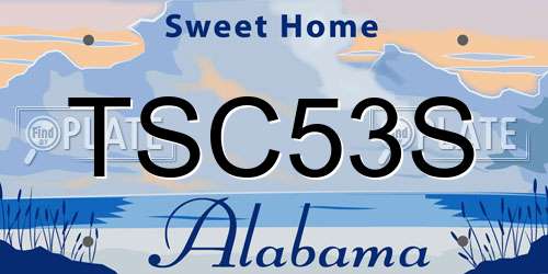 TSC53S Alabama License Plate