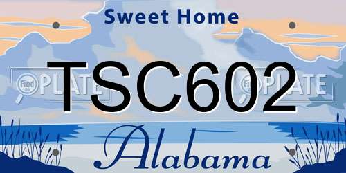 TSC602 Alabama License Plate