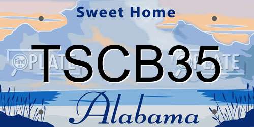 TSCB35 Alabama License Plate