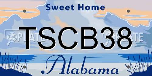 TSCB38 Alabama License Plate