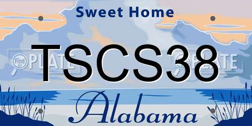 TSCS38 Alabama License Plate