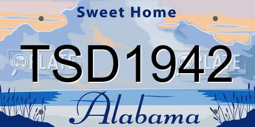 TSD1942 Alabama License Plate