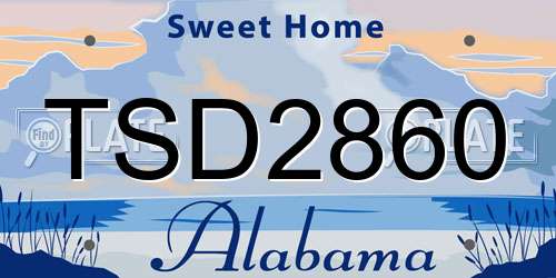 TSD2860 Alabama License Plate
