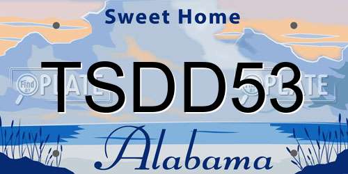 TSDD53 Alabama License Plate