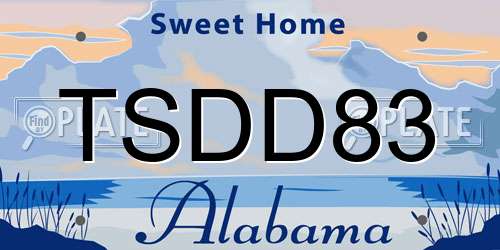 TSDD83 Alabama License Plate