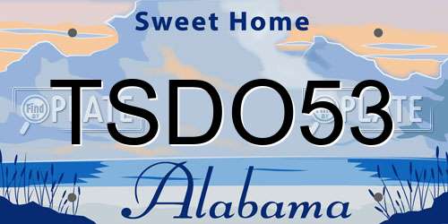 TSDO53 Alabama License Plate