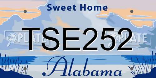 TSE252 Alabama License Plate