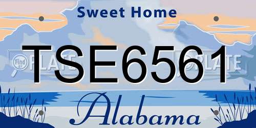 TSE6561 Alabama License Plate