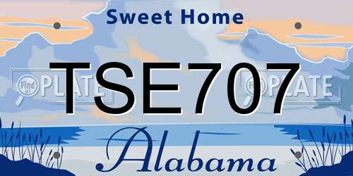 TSE707 Alabama License Plate