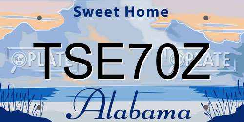 TSE70Z Alabama License Plate