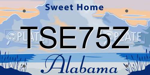 TSE75Z Alabama License Plate