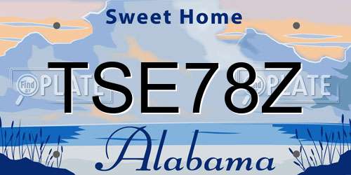 TSE78Z Alabama License Plate