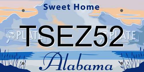TSEZ52 Alabama License Plate
