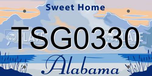 TSG0330 Alabama License Plate