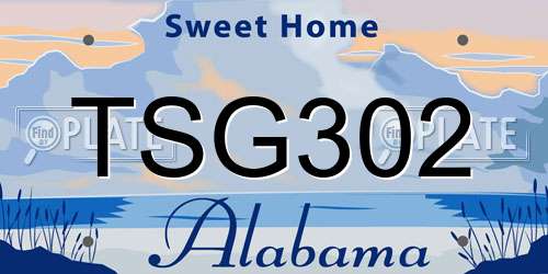 TSG302 Alabama License Plate
