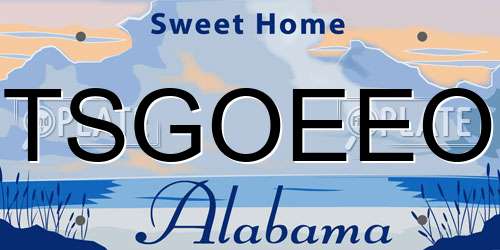 TSGOEEO Alabama License Plate