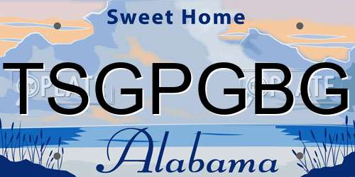 TSGPGBG Alabama License Plate