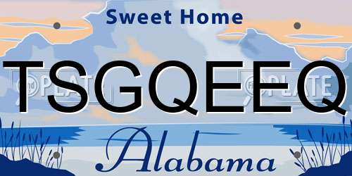 TSGQEEQ Alabama License Plate