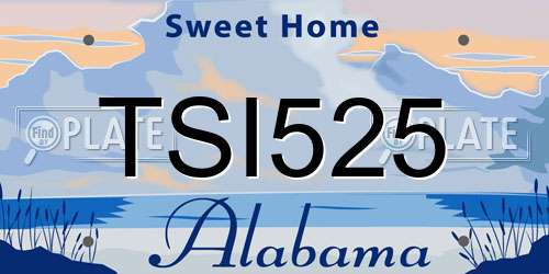 TSI525 Alabama License Plate