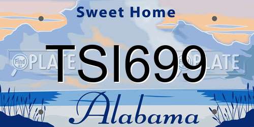 TSI699 Alabama License Plate
