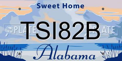 TSI82B Alabama License Plate