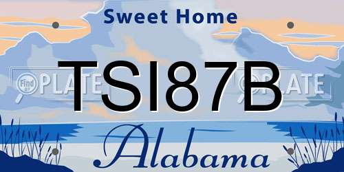 TSI87B Alabama License Plate