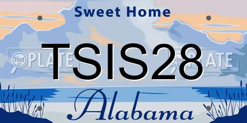 TSIS28 Alabama License Plate