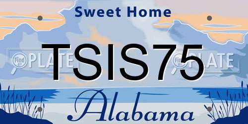 TSIS75 Alabama License Plate