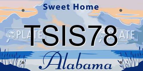 TSIS78 Alabama License Plate