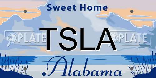 TSLA Alabama License Plate